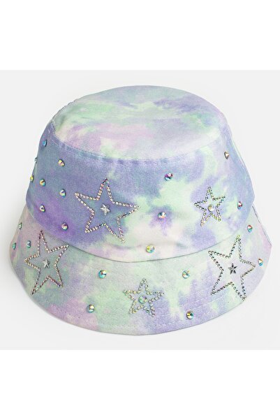 Zumzeria PĂLĂRIE TURCOAZ CU STAMPILĂ TIE-DYE ȘI STELE STRASS55