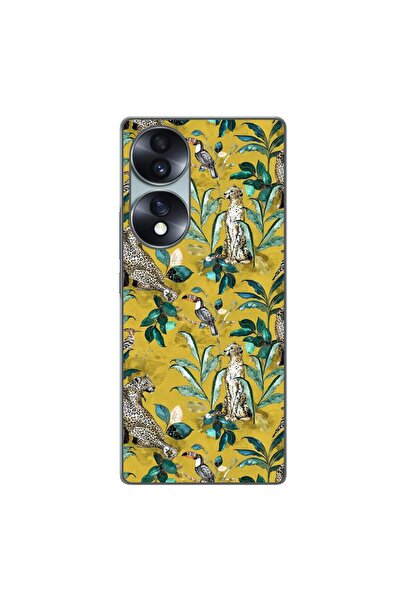 OEM Husa compatibila cu Honor 70 Silicon Gel Tpu Model Yellow Jungle Pattern