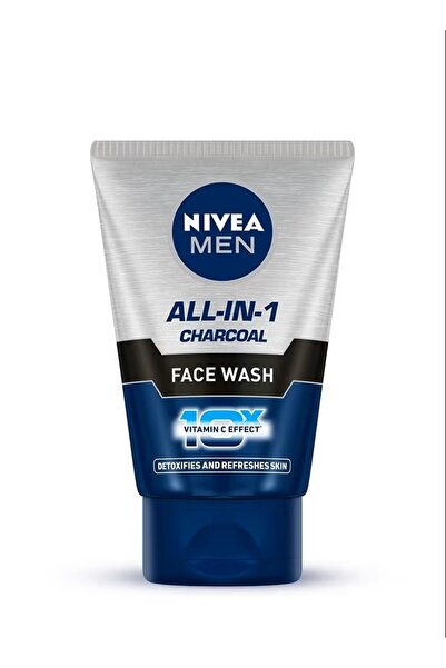 Nivea Men غسول الوجه بالفحم الكل في واحد بتأثير فيتامين 10x، يزيل السموم وينع...