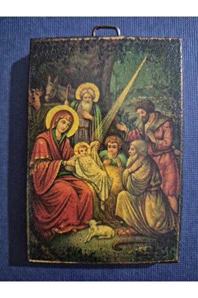 Edi Antik Avrupa Vintage Dini Pano Orijinal. 6x9cm nadir Avrupa dini tablo. D...