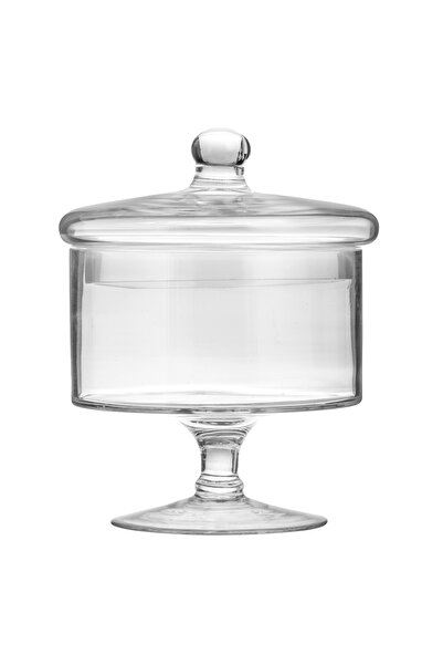 Zumzeria Borcan de sticlă transparent cu picior și capac pentru bomboane Ø16x...
