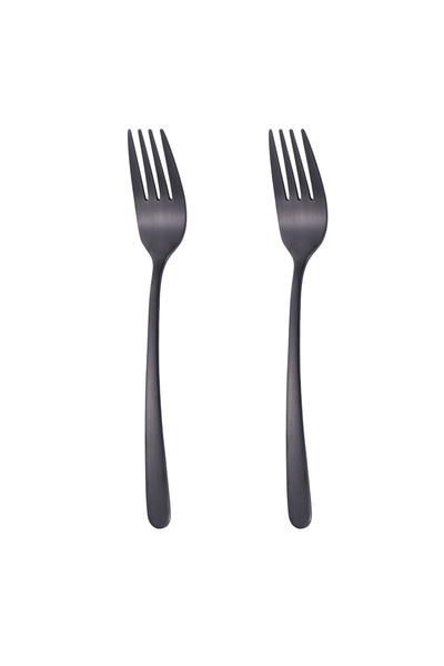 OEM Black Stainless Steel Small Forks 15.5cm - Set of 2