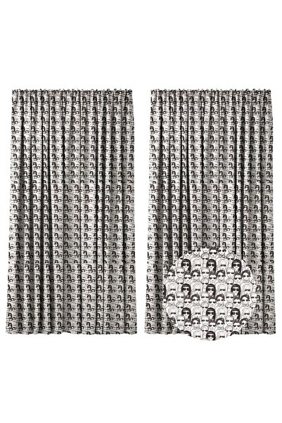 Kidizi Set of 2 curtains 180 x 240 cm, blackout 60%, modern print, Pockerface...