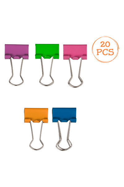 Zumzeria Multicolored Metal Paper Clips 19mm - 20 pcs