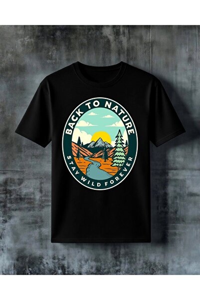 COMVİCHO Back to Nature Dag Orman Printed Oversize T-Shirt