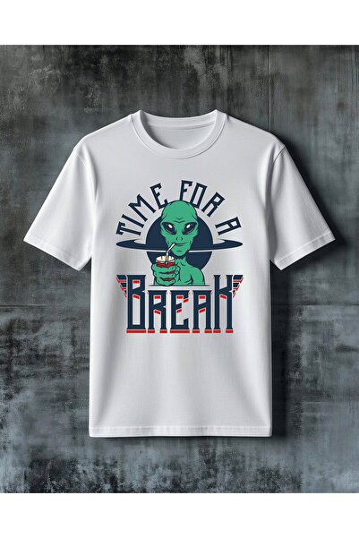 COMVİCHO Time for Break Alien Printed Oversize T-Shirt