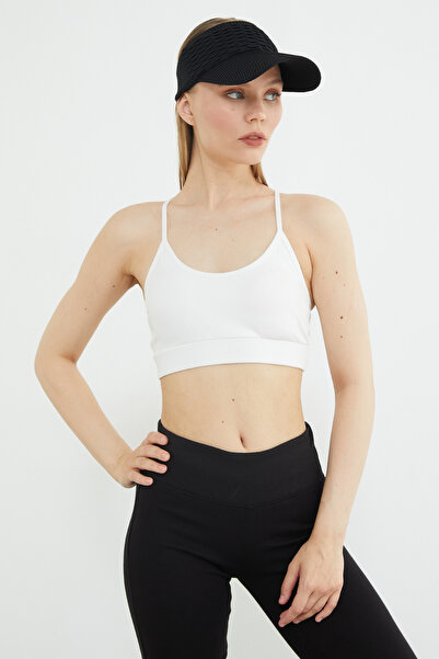 Fulla Moda Ribbed Rope Strap Cross-Back Bustier