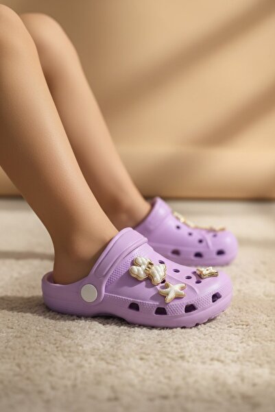 enoch Children's Purple Pearl Orthopedic Lightweight Summer Slippers with But...