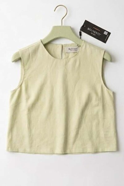 Raneel Kazançlı Alışveriş Woman's sleeveless crop blouse green