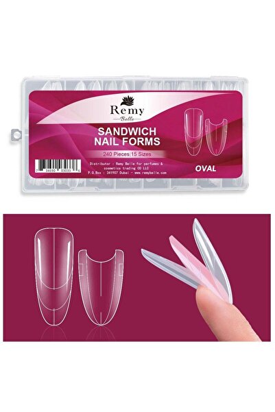 Remy Belle Sandwich Nail Dual Forms for Builder Gel - 240Pcs 15 Sizes for DIY...