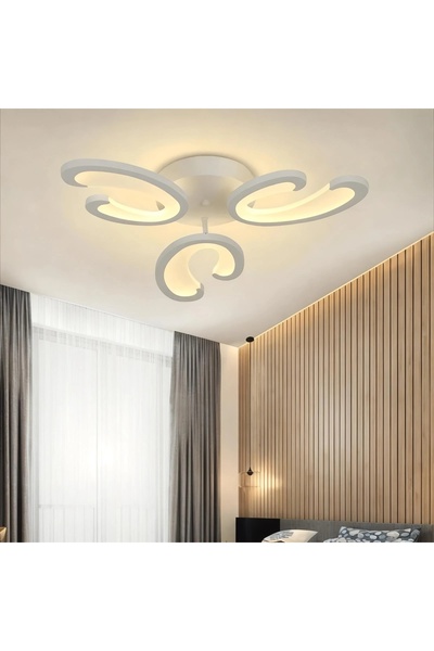 Elektroyou MS30005-3 Modern 3 Renk Ledli Plafonyer Beyaz Lüks 3'Lü Ledli Avize