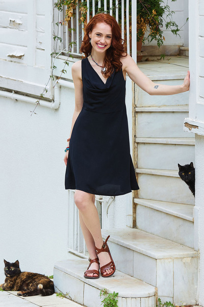 Los banditos Ethnic Dress with Degaje Collar and Zipper