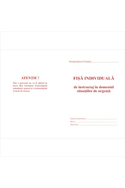OEM Set 100 bucati Fise individuale de instructaj in situatii de urgenta PSI ...