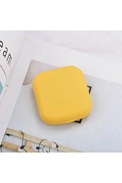 Choice4 yellow 1pcs Mini Square Contact Lens Case with Mirror for Women Color...