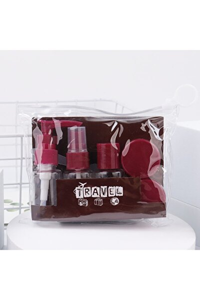 Choice1 Wine Red 6Pcs Travel Bottle Set for Toiletries, Travel Containers for...