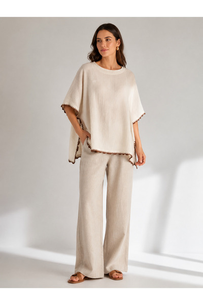 Attolya Muslin Blouse-Tunic, 100% Cotton Muslin Blouse, Women's Blouse, Summe...