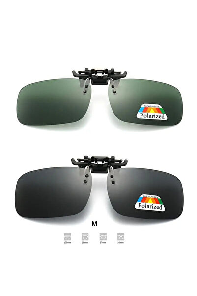 Choice4 2Pcs M Mixed 4 Color Grey Lenses Polarized Sunglasses Clip On Flip Up...
