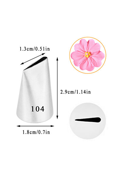 Choice4 104 1/5pcs #101 #102 #103 #104 Piping Nozzle for Creating Rose Petal ...