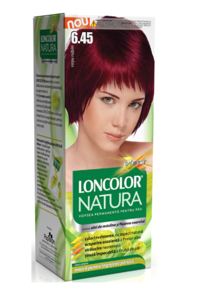 Loncolor Natura Vopsea de par permanenta 6.45 Rosu rubin,100 ml