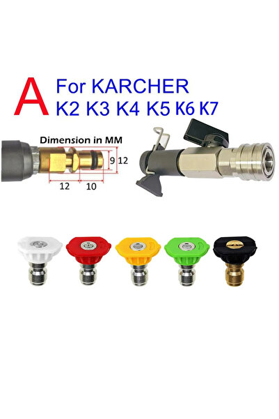 Choice3 طقم صمام كروي عالي الضغط A For KC مع موصل سريع 1/4 بوصة لـ Karcher La...
