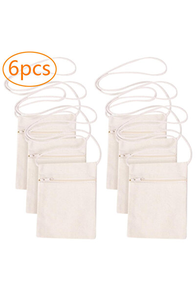 Choice 6 bags 6 Pcs Blank DIY Draw Canvas Cross Body Bags Children's Zipper S...