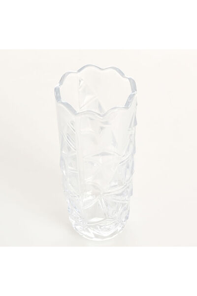 meli melo Vaza transparenta din sticla cu model geometric 20 cm