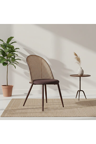 Ebticar Rustic Brown Rattan Dining Chair