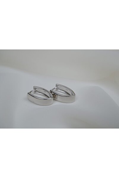 ATELİER TUĞBA Kp461 Minimalist and Modern Luxury Oval Silver Earrings (Length...