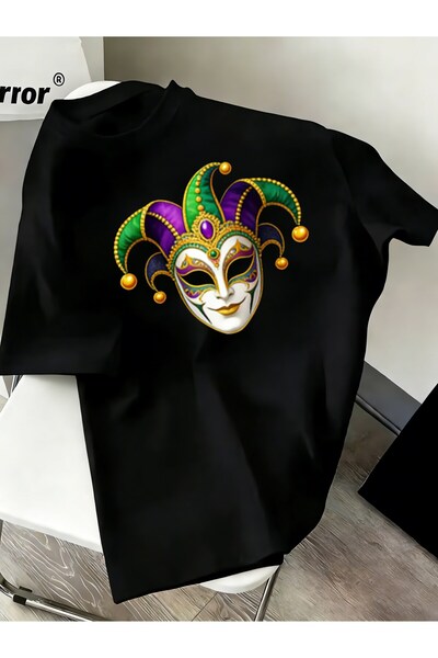 yiou trendy clothing تي شيرت أسود عصري بياقة دائرية للاستخدام اليومي