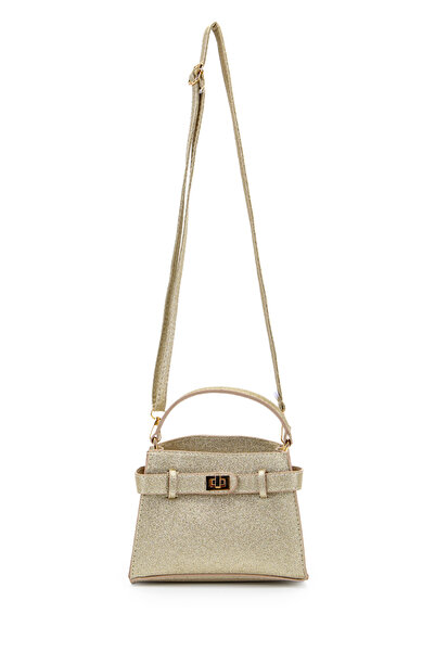 minebag Lock Accessory Belt Detailed Jessie Women's Crossbody Bag Gold Glitter