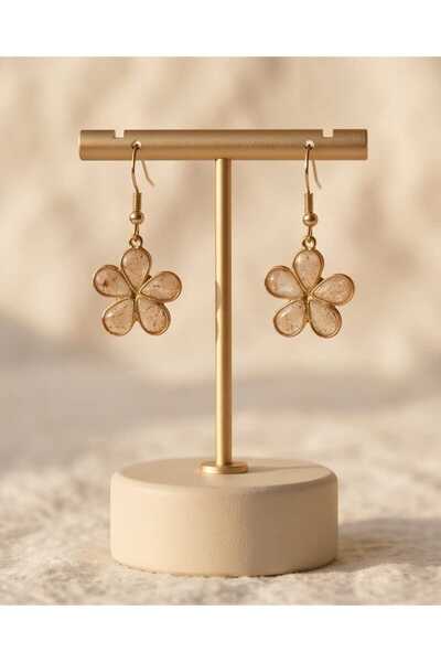 Dodemert Home Ebru Papatya Polymer Clay & Epoxy Handmade Earrings