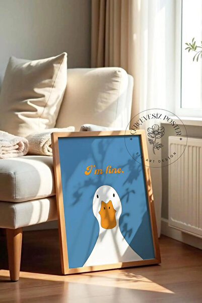 512 STORE Estetik Animals I'm Fine Kuşe Kağıt Çerçevesiz Duvar Dekor Ev Ofis ...
