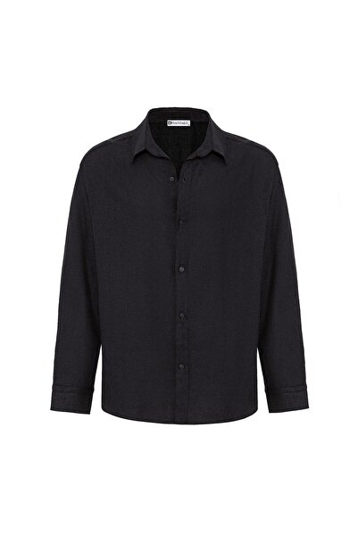 S13 Store Basic oversize long sleeve linen shirt
