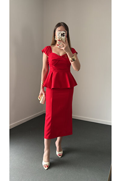 Türkan Flywheel Blouse and Pencil Skirt Set