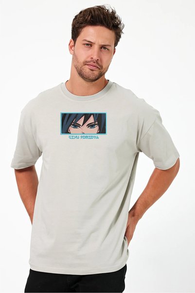 FAUNION Unisex Oversize Embroidered Demon Slayer Giyu Tomioka Anime Design 10...