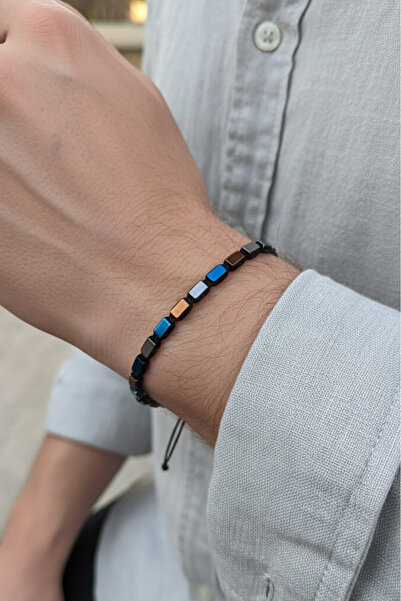 Valmont Accessories Stoned Multi-Colored Men's Bracelet Rectangular Patterned...