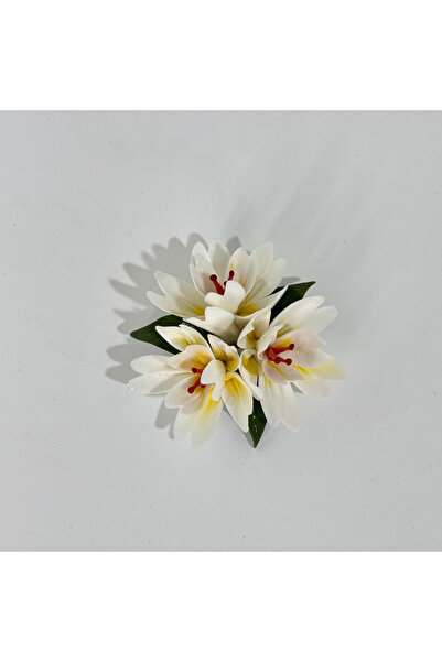 Choice5 yellowish-white Handmade ceramic peach blossom, exquisite simulated f...