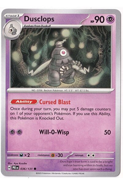 Pokemon Dusclops 036/131 - Prismatic Evolutions - Card (Mint)