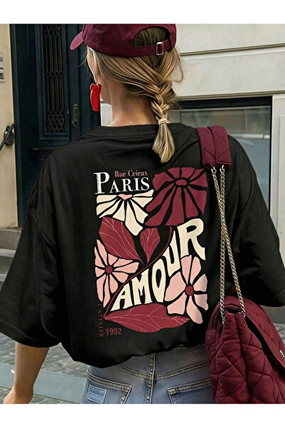 OVER HEAD Women's Paris Amour Printed Oversized T-Shirt