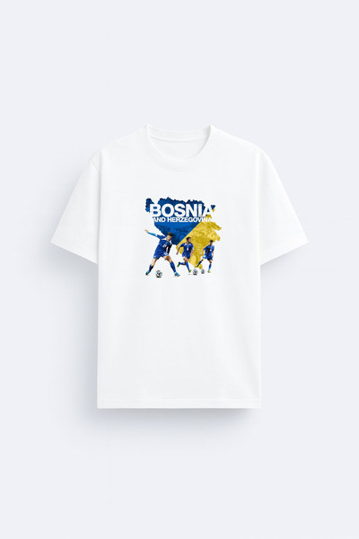 AYDESİGN Tricou alb din țesătură 100% bumbac, imprimat cu echipa națională de...