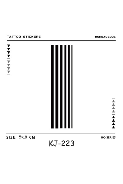 Choice KJ223 Geometric Line ArmBand Waterproof Temporary Tattoo Stickers, Lon...