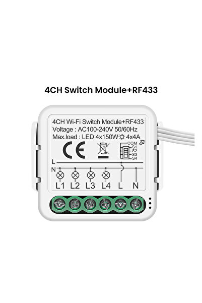 Choice1 وحدة تحكم ذكية واي فاي WF-RF 4CH GIRIER Tuya مع مفتاح RF433 DIY، تتطل...