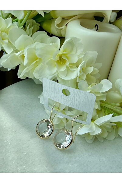 Merishe Jewerly Gold Kristal Taşlı Küpe