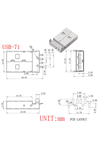 Choice5 10PCS USB-71 10Pcs USB Type A Standard Port Female Solder Jacks Conne...