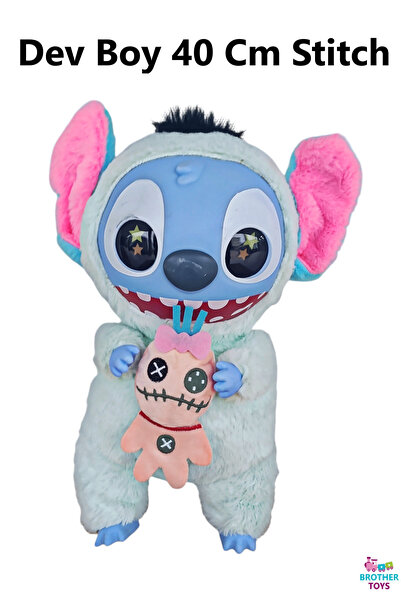 Brother Toys Lilo Ve Stitch Dev Boy 40 Cm Sevimli Kaliteli Peluş Oyuncak Mavi