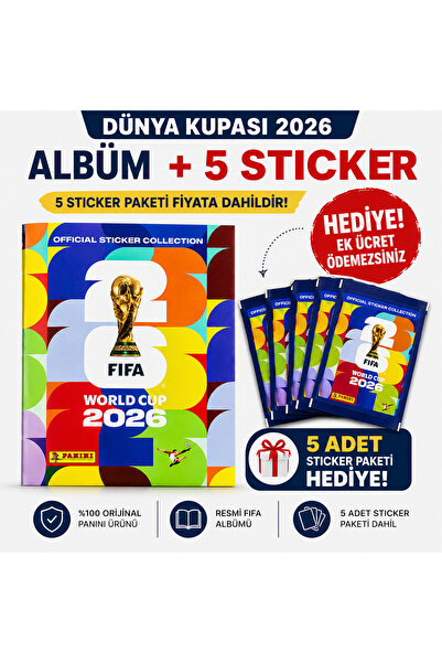 Panini Fifa World Cup 2026 Official Sticker Album + 5 Sticker Pack Set