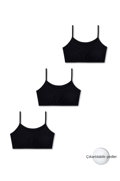 Panfilia 95% Cotton Girls' Lycra Combed Cotton Thin Straps Padded Training Br...