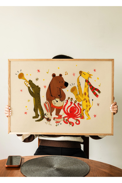 ARTHOUSECOLLECTIVE Çocuk Odası / Müzik Koleksiyonu - Yatay - Çerçevesiz Poster