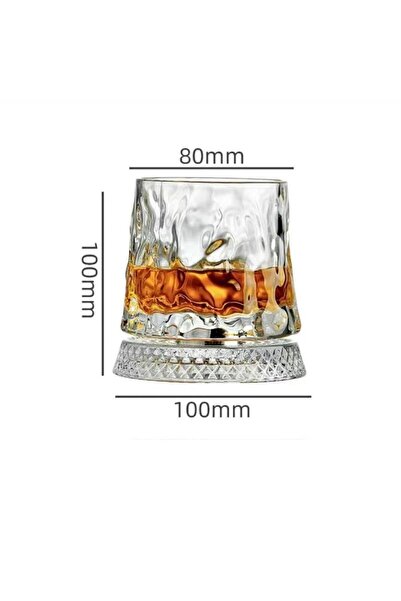 Choice A7 【Whiskey Glasses Rotating Whisky Glass With Glass Base 360 Rotate D...