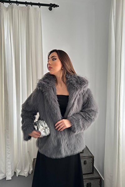 ozelia Anthracite Fur Coat Jacket